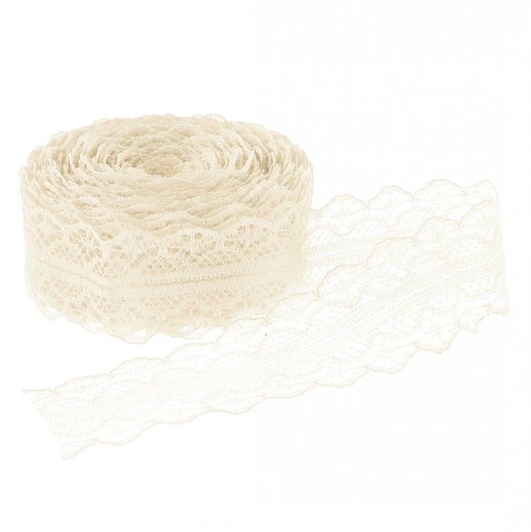 Лента декоративная,Тонкое Кружево, Айвори