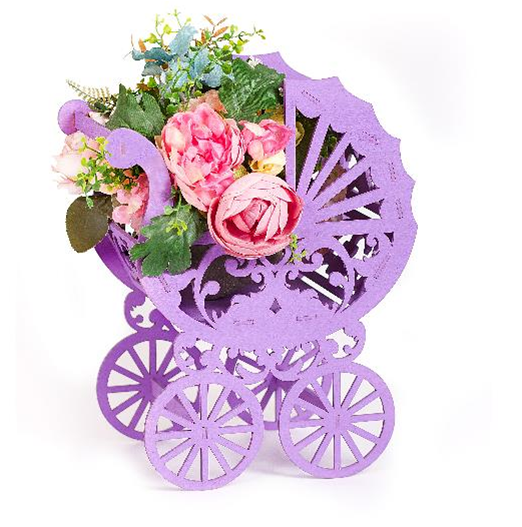 Декоративный ящик для цветов "Коляска", Сиреневый
