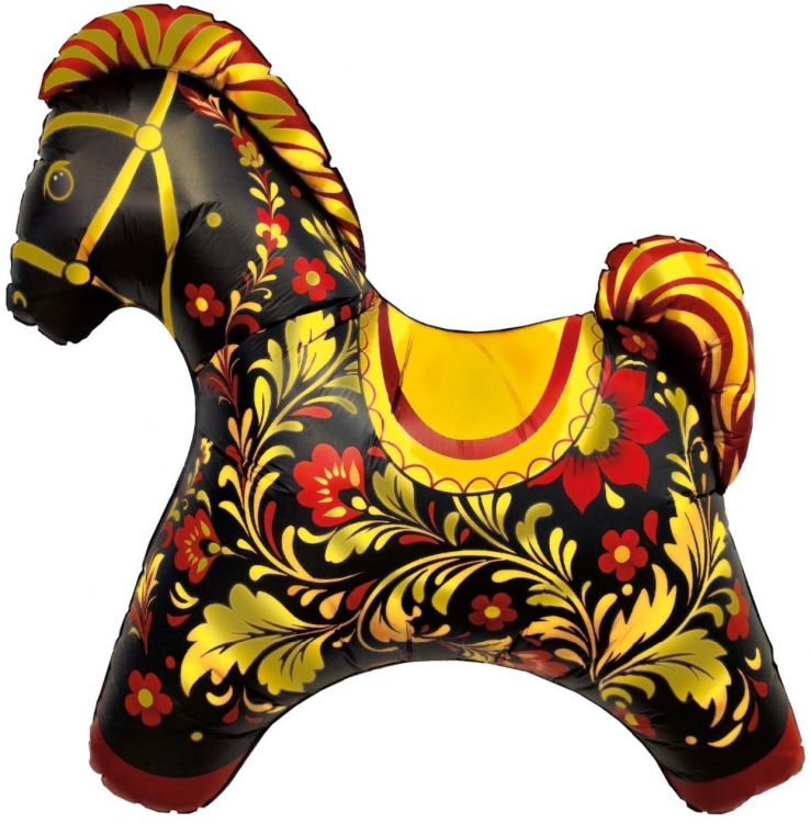 Шар Фигура Лошадка Золотая роспись (в упаковке)      