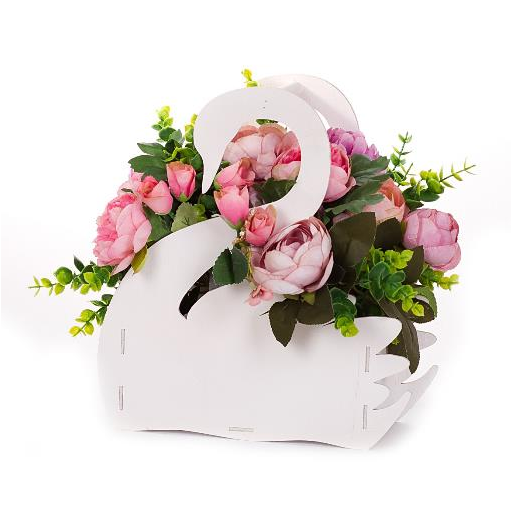 Декоративный ящик для цветов "Лебедь", Белый