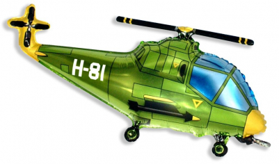 Шар Фигура, Вертолёт (зелёный) / Helicopter (в упаковке)